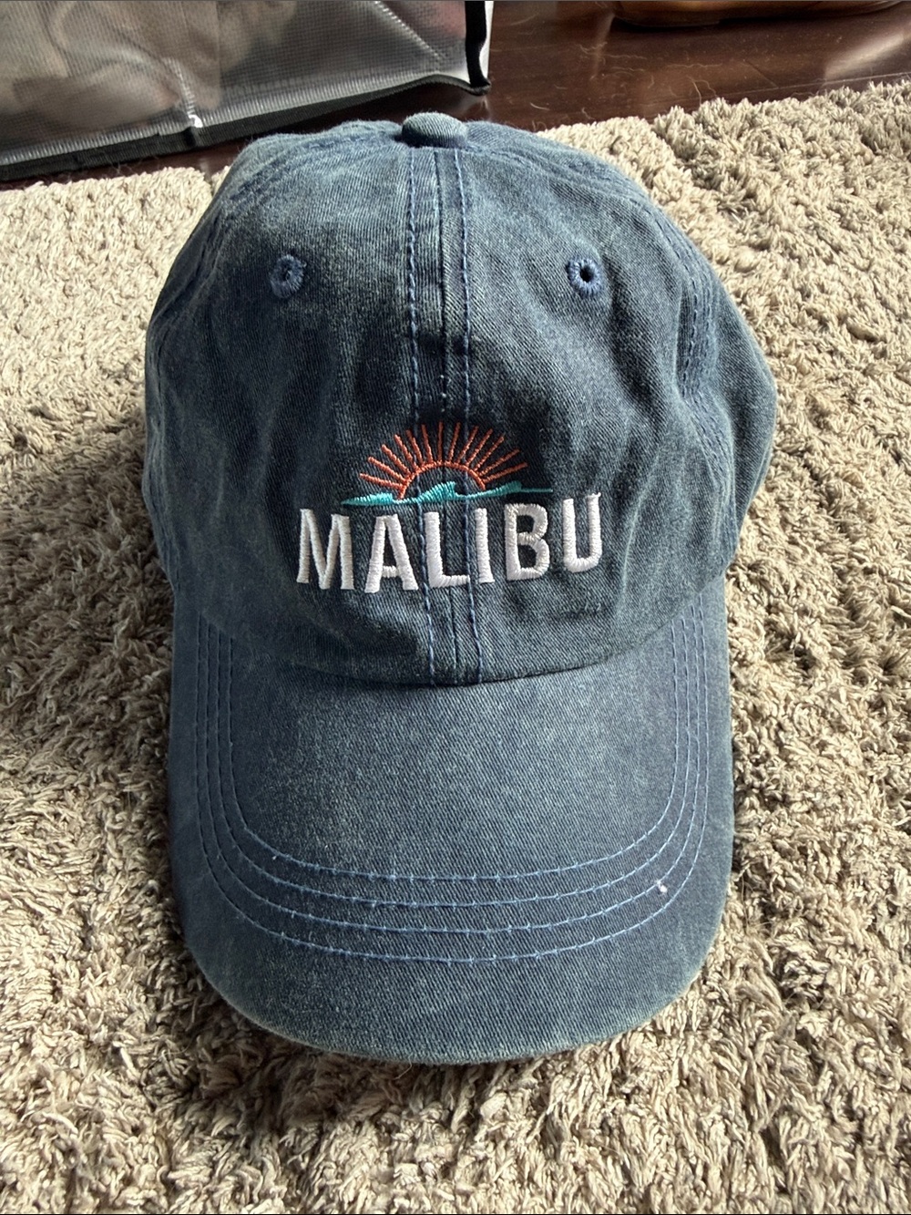 Faherty Malibu Denim Blue Embroidered Baseball Cap